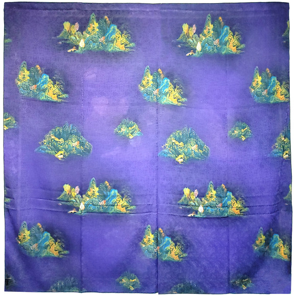 NWT Double Sided Silk Scarf 52"x52" Large Square Shawl Wrap XiangYunSha 3658 - Picture 7 of 11